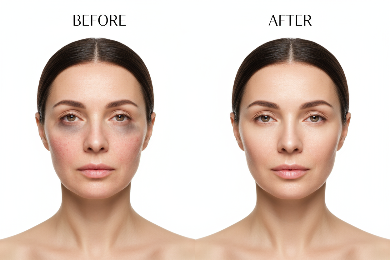 show clear differences of full face